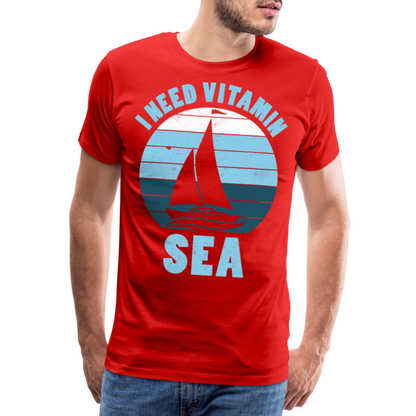 Männer Premium T-Shirt - I need Vitamin Sea - Spruch - Maritim - Rot