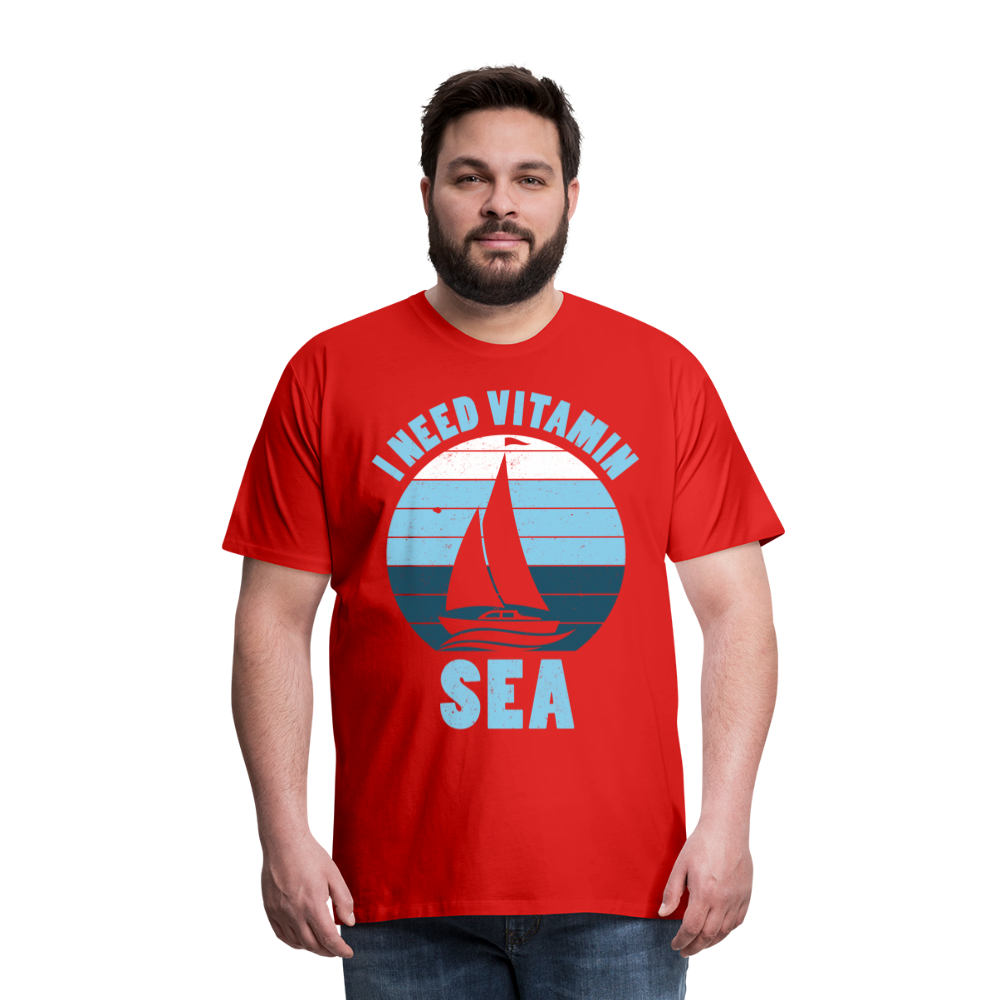 Männer Premium T-Shirt - I need Vitamin Sea - Spruch - Maritim - Rot