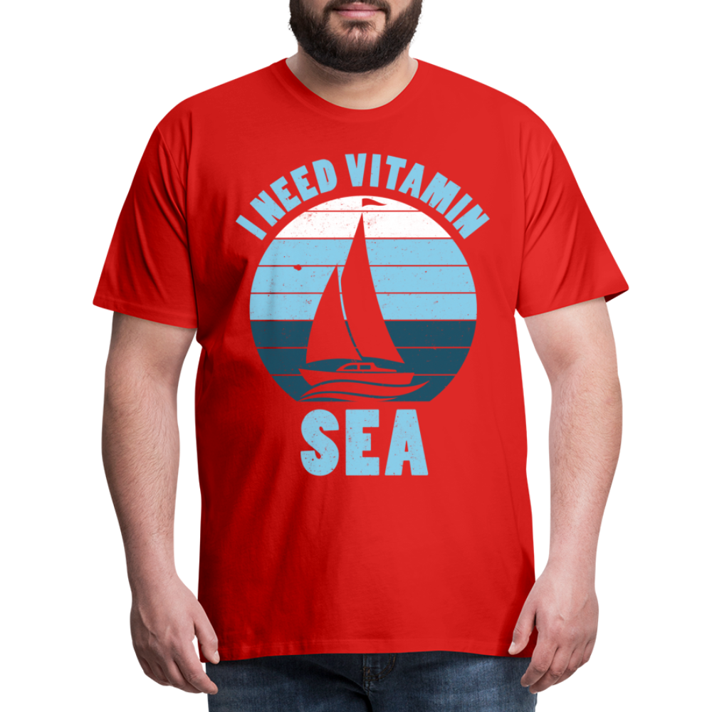 Männer Premium T-Shirt - I need Vitamin Sea - Spruch - Maritim - Rot