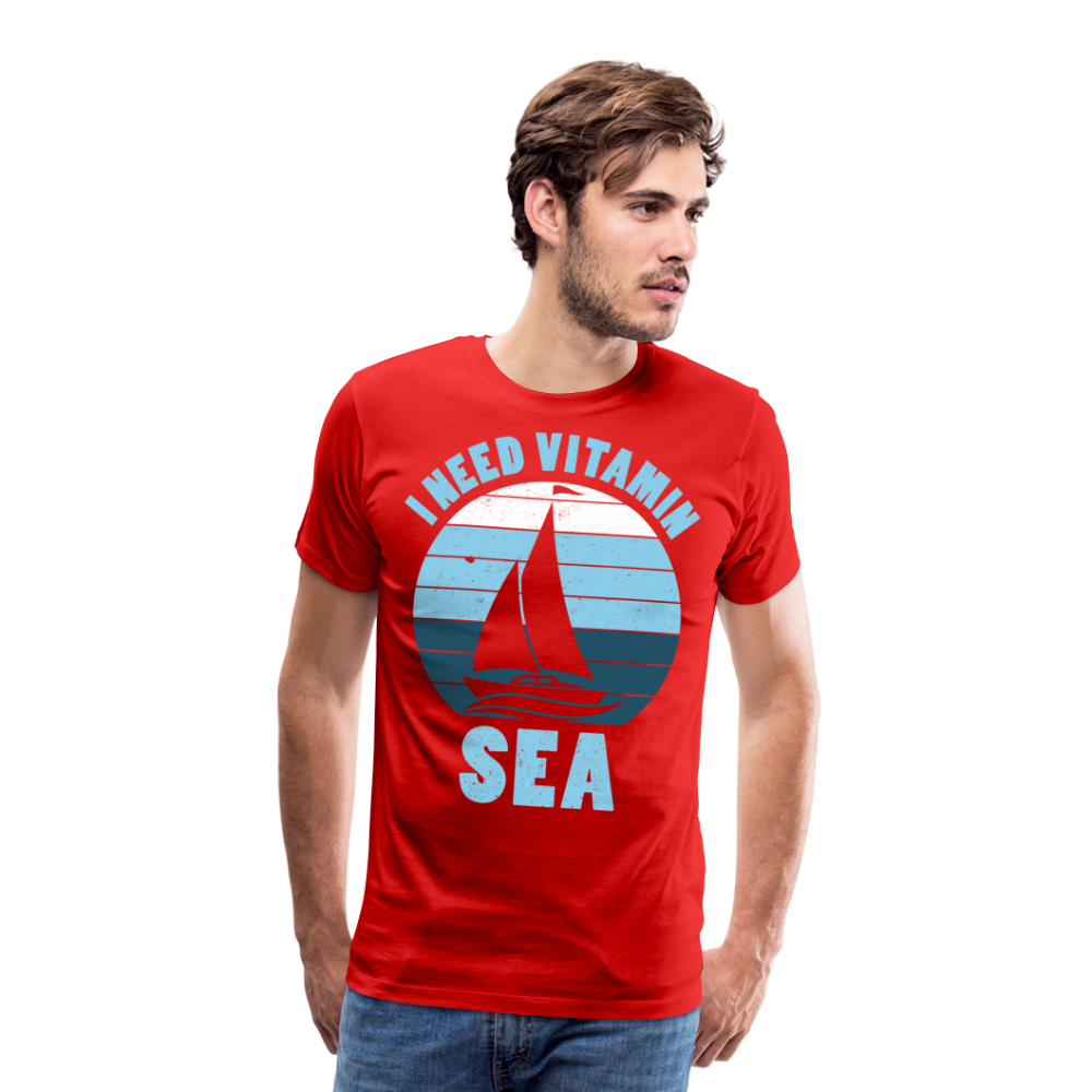 Männer Premium T-Shirt - I need Vitamin Sea - Spruch - Maritim - Rot