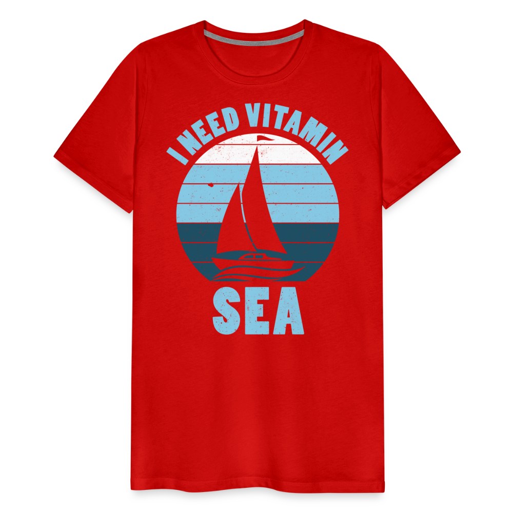 Männer Premium T-Shirt - I need Vitamin Sea - Spruch - Maritim - Rot