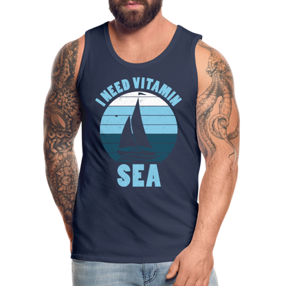 Männer Premium Tank Top - I need Vitamin Sea - Maritim Design - Spruch - Navy