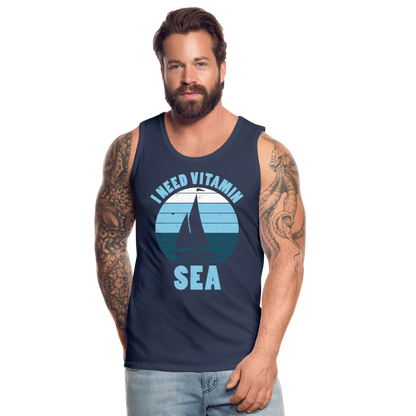 Männer Premium Tank Top - I need Vitamin Sea - Maritim Design - Spruch - Navy