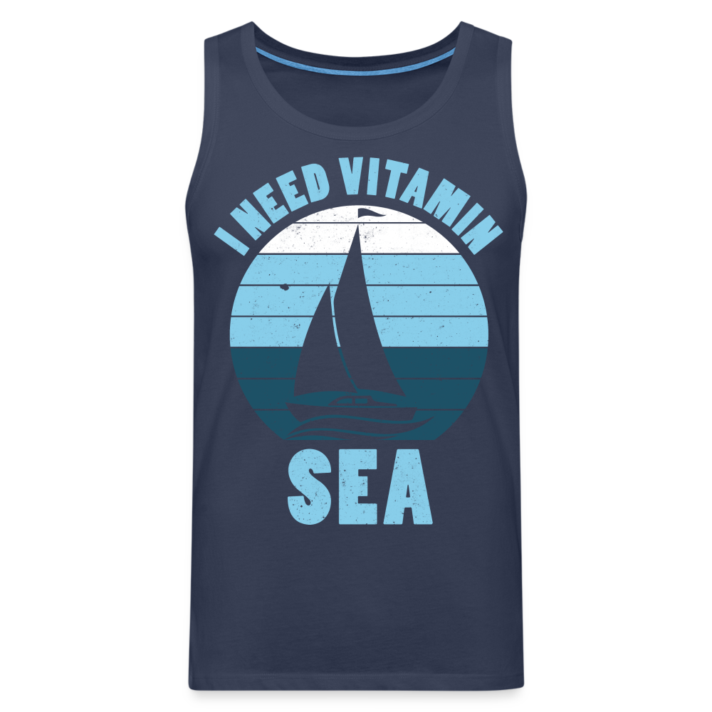 Männer Premium Tank Top - I need Vitamin Sea - Maritim Design - Spruch - Navy