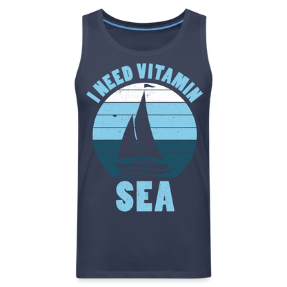 Männer Premium Tank Top - I need Vitamin Sea - Maritim Design - Spruch - Navy