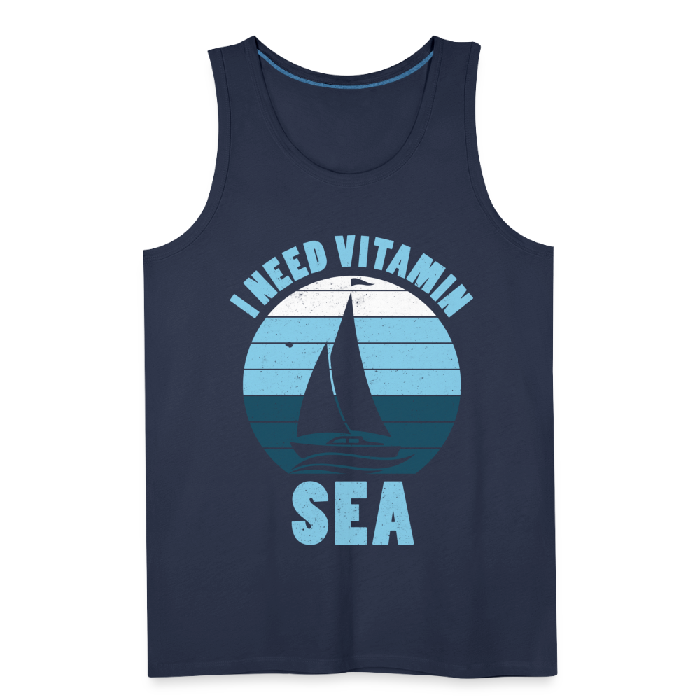 Männer Premium Tank Top - I need Vitamin Sea - Maritim Design - Spruch - Navy