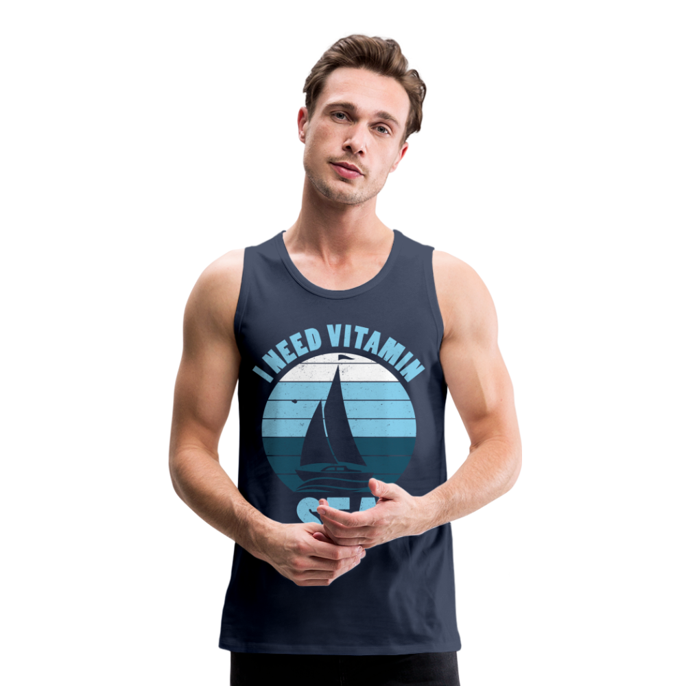 Männer Premium Tank Top - I need Vitamin Sea - Maritim Design - Spruch - Navy