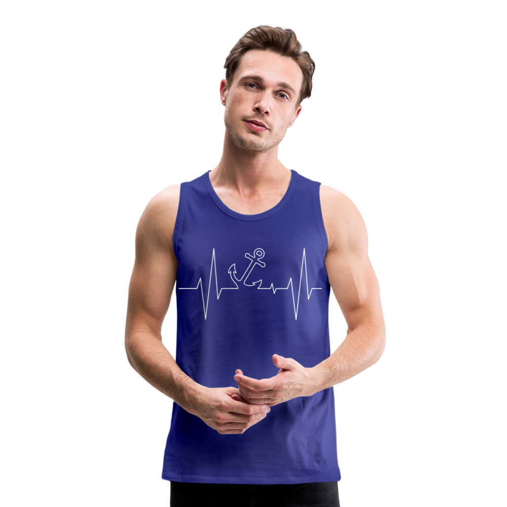 Männer Premium Tank Top - Maritimes Ankerdesign - Herzschlag - Königsblau