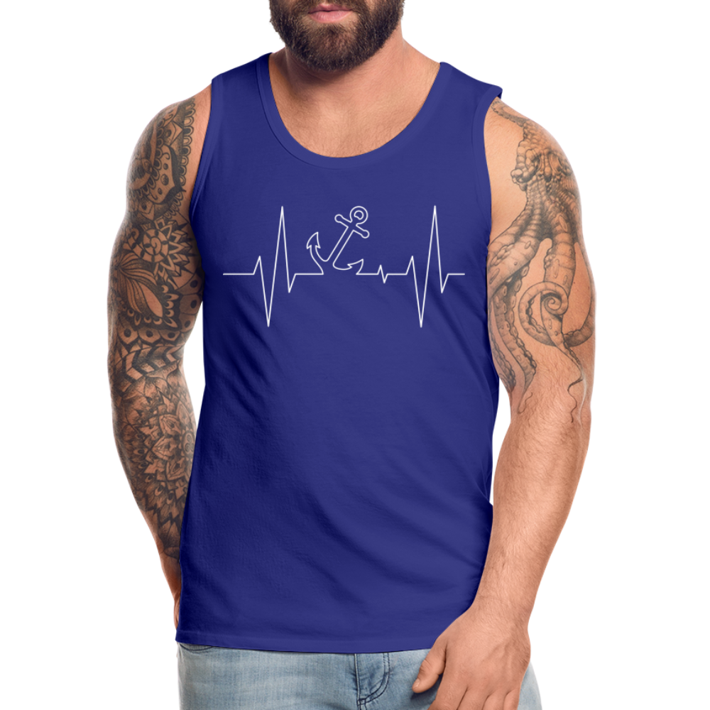 Männer Premium Tank Top - Maritimes Ankerdesign - Herzschlag - Königsblau