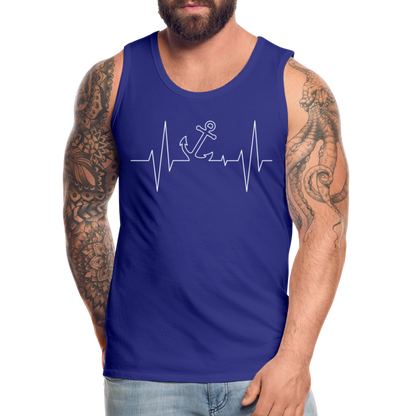 Männer Premium Tank Top - Maritimes Ankerdesign - Herzschlag - Königsblau