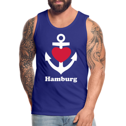 Männer Premium Tank Top - Maritimes Ankerdesign mit Herz und Hamburg - Königsblau