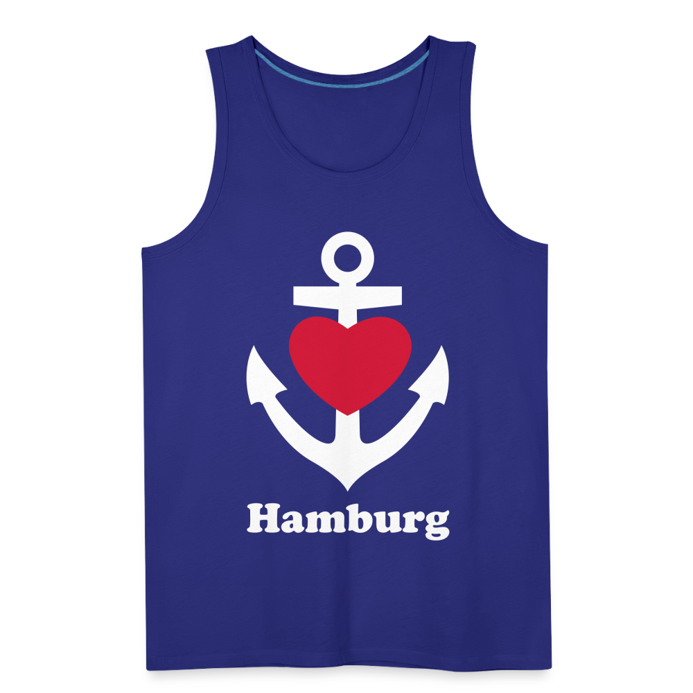 Männer Premium Tank Top - Maritimes Ankerdesign mit Herz und Hamburg - Königsblau