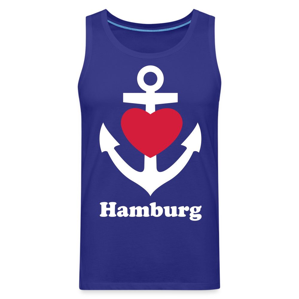 Männer Premium Tank Top - Maritimes Ankerdesign mit Herz und Hamburg - Königsblau