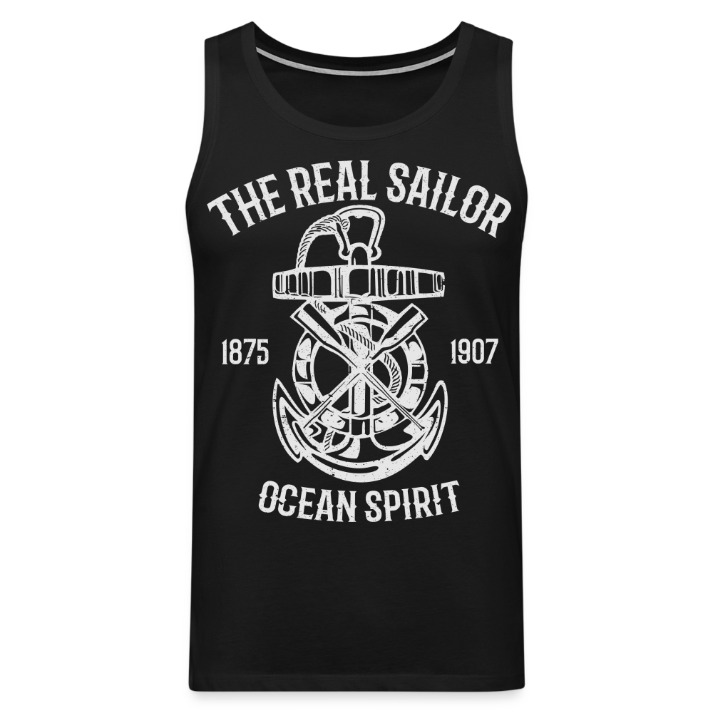 Männer Premium Tank Top - Maritim Design The Real Sailor - Schwarz