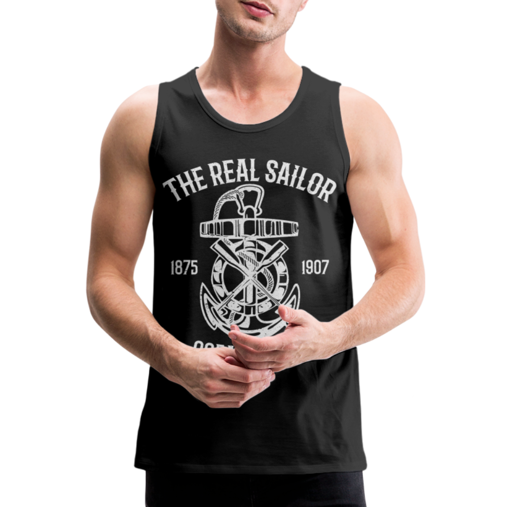 Männer Premium Tank Top - Maritim Design The Real Sailor - Schwarz