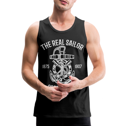 Männer Premium Tank Top - Maritim Design The Real Sailor - Schwarz