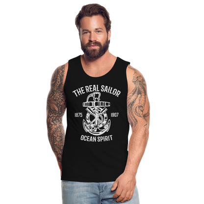 Männer Premium Tank Top - Maritim Design The Real Sailor - Schwarz