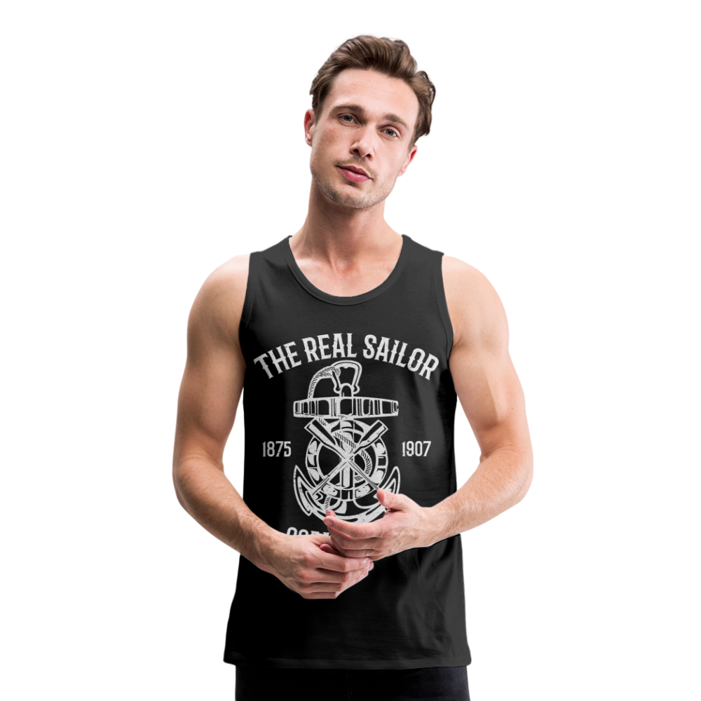 Männer Premium Tank Top - Maritim Design The Real Sailor - Schwarz