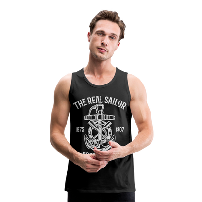 Männer Premium Tank Top - Maritim Design The Real Sailor - Schwarz