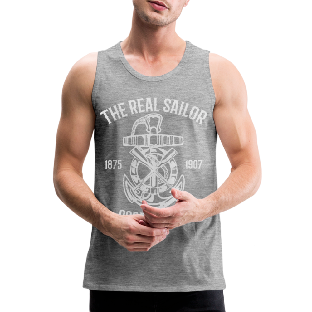 Männer Premium Tank Top - Maritim Design The Real Sailor - Grau meliert