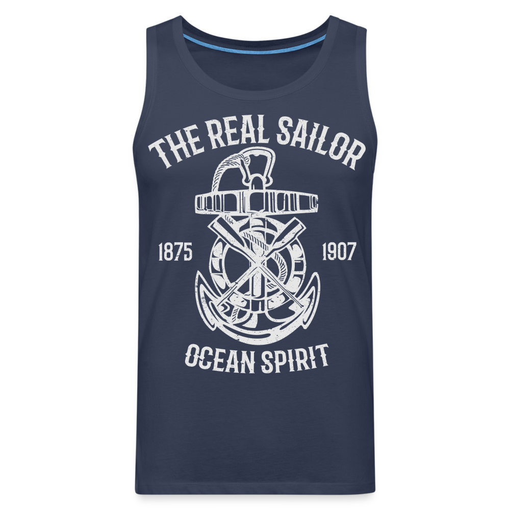 Männer Premium Tank Top - Maritim Design The Real Sailor - Navy