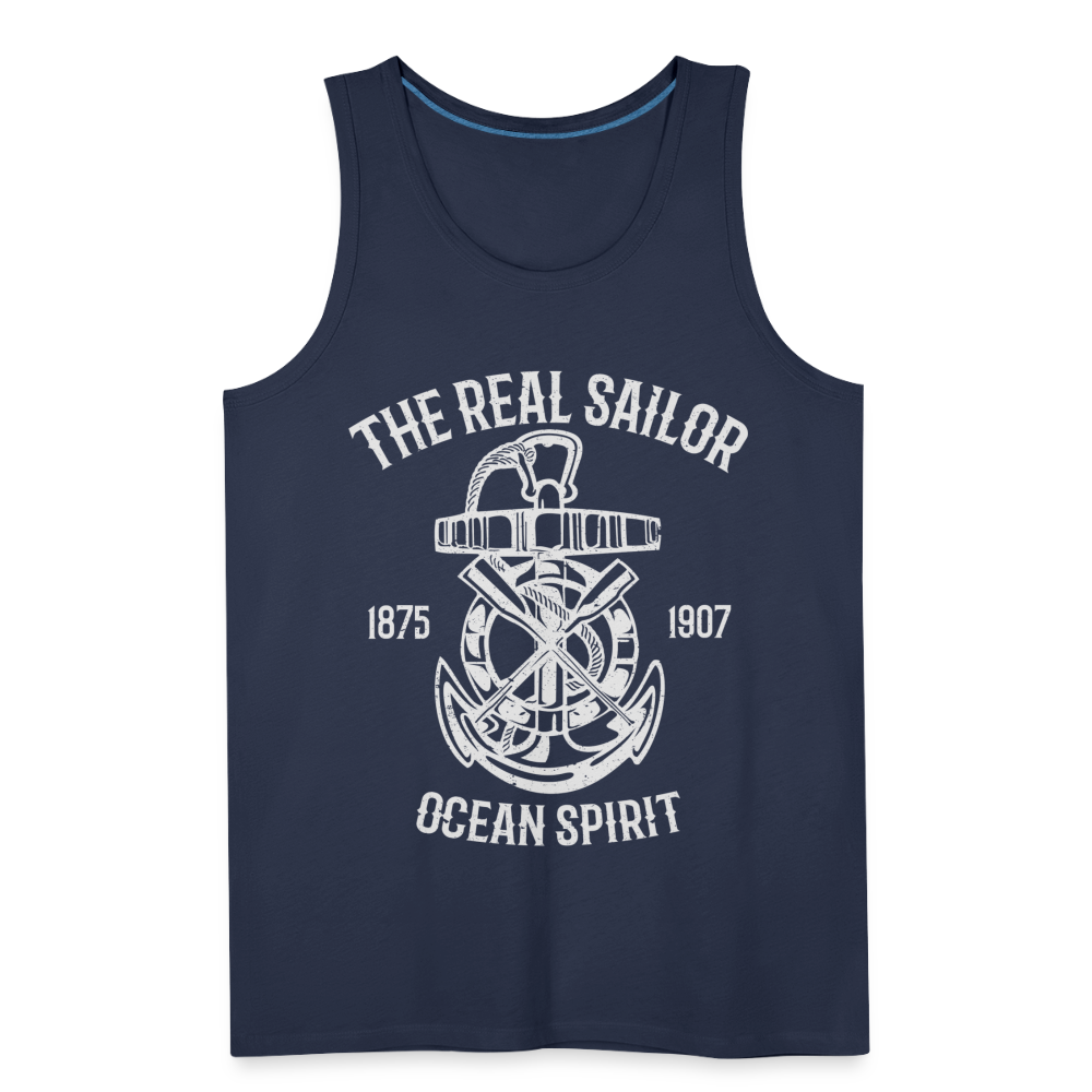 Männer Premium Tank Top - Maritim Design The Real Sailor - Navy