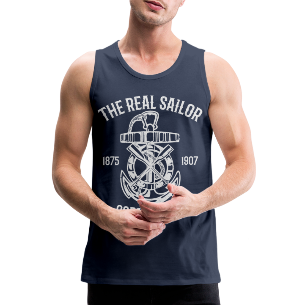 Männer Premium Tank Top - Maritim Design The Real Sailor - Navy