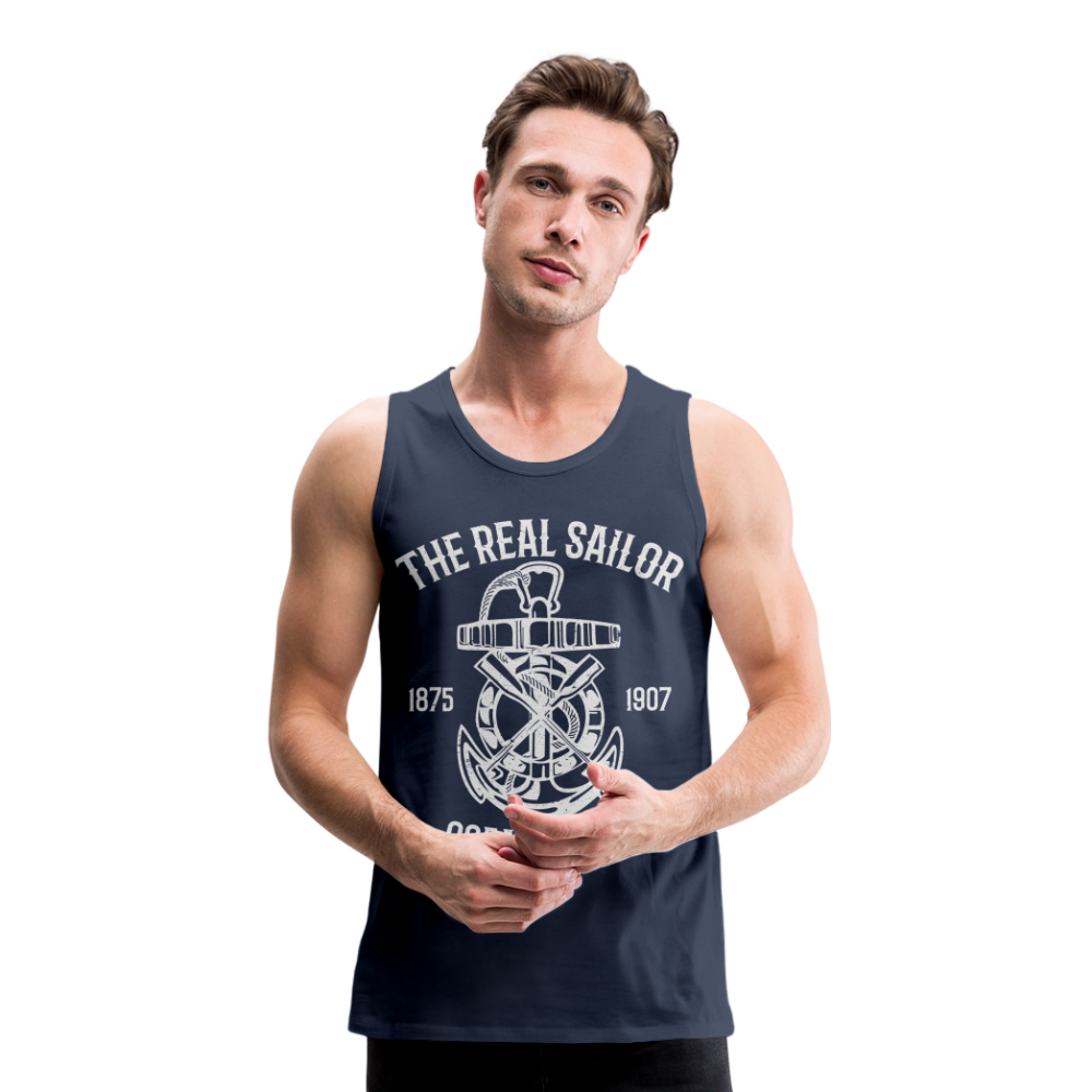 Männer Premium Tank Top - Maritim Design The Real Sailor - Navy