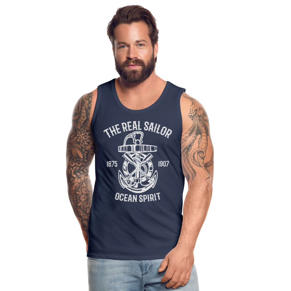 Männer Premium Tank Top - Maritim Design The Real Sailor - Navy