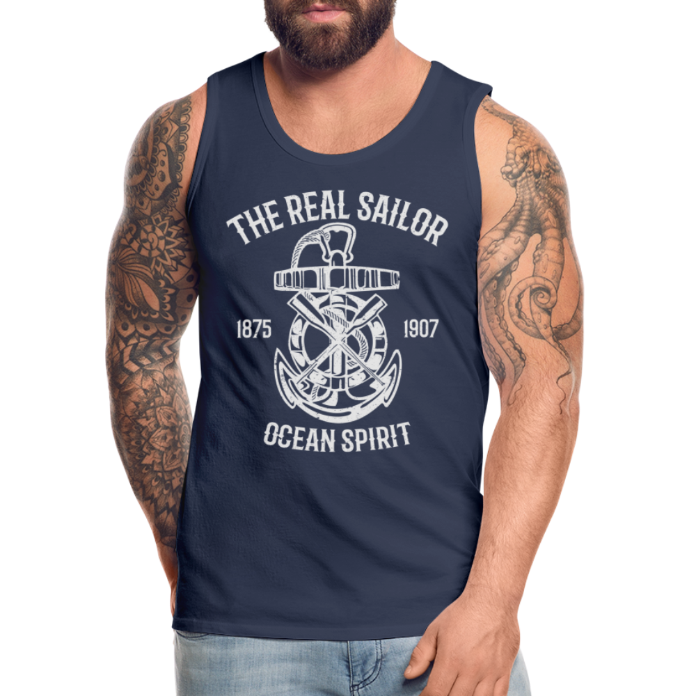 Männer Premium Tank Top - Maritim Design The Real Sailor - Navy