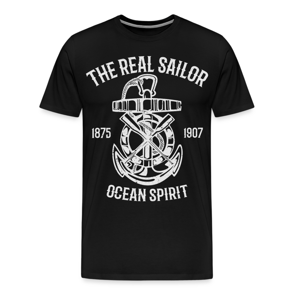 Männer Premium T-Shirt - Maritimes Design The Real Sailor - Schwarz