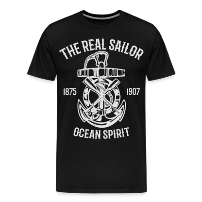 Männer Premium T-Shirt - Maritimes Design The Real Sailor - Schwarz