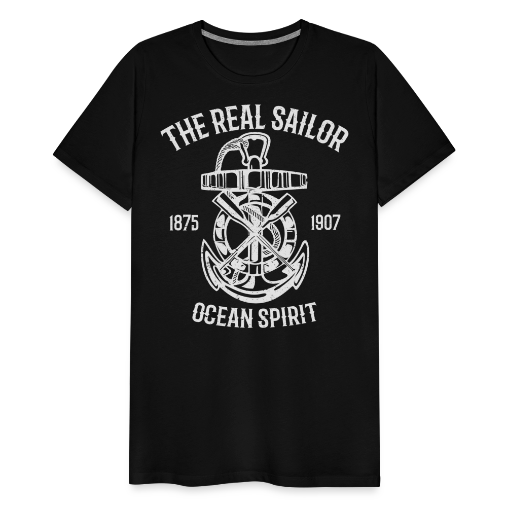 Männer Premium T-Shirt - Maritimes Design The Real Sailor - Schwarz