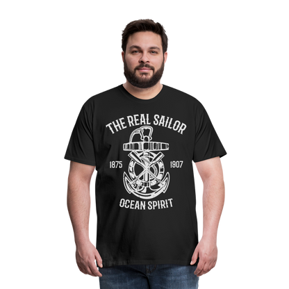 Männer Premium T-Shirt - Maritimes Design The Real Sailor - Schwarz