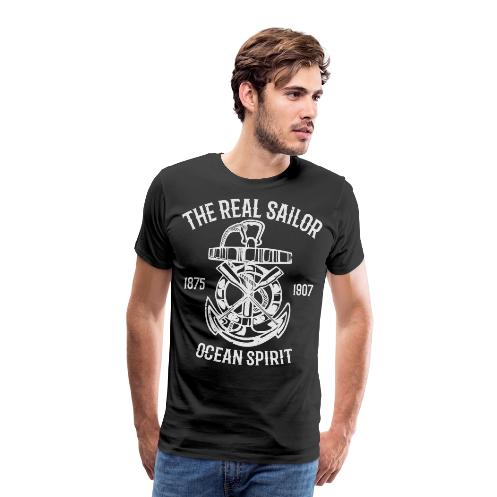 Männer Premium T-Shirt - Maritimes Design The Real Sailor - Schwarz