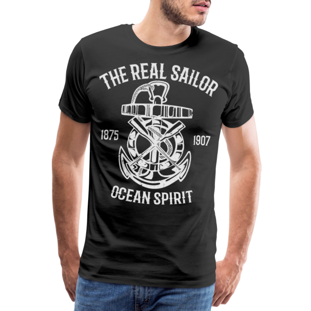 Männer Premium T-Shirt - Maritimes Design The Real Sailor - Schwarz