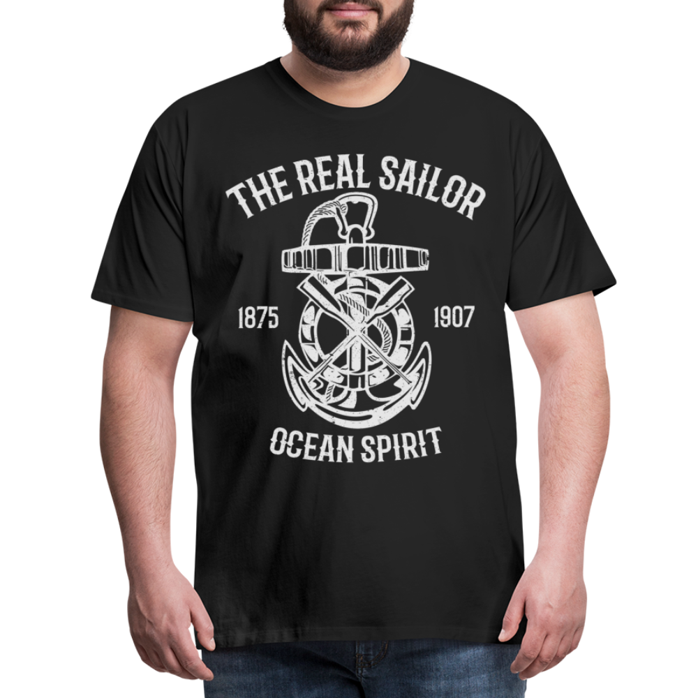 Männer Premium T-Shirt - Maritimes Design The Real Sailor - Schwarz