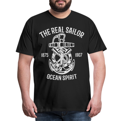 Männer Premium T-Shirt - Maritimes Design The Real Sailor - Schwarz