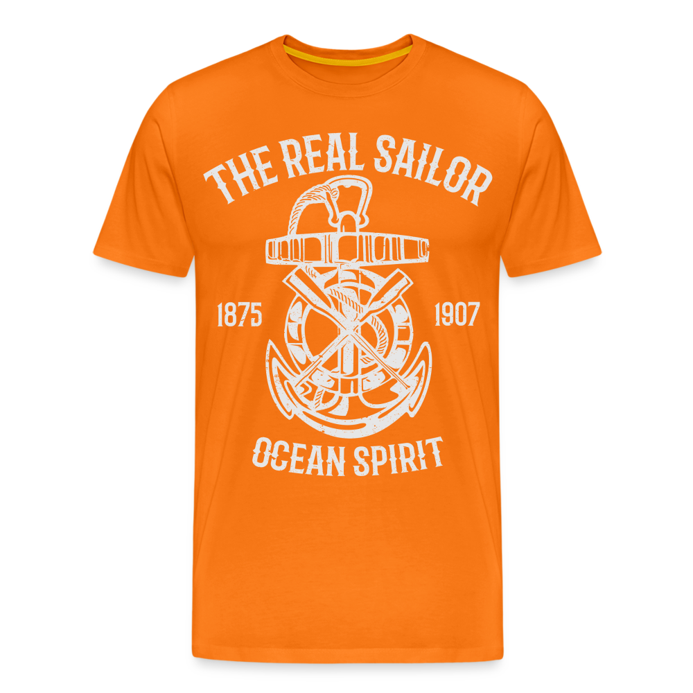 Männer Premium T-Shirt - Maritimes Design The Real Sailor - Orange