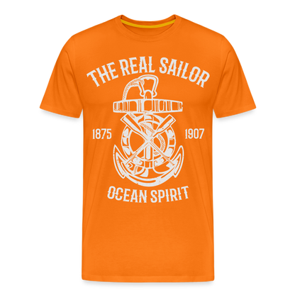 Männer Premium T-Shirt - Maritimes Design The Real Sailor - Orange