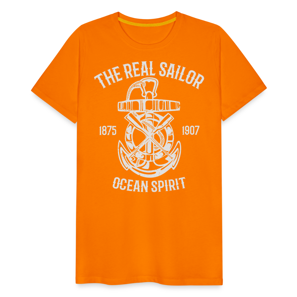 Männer Premium T-Shirt - Maritimes Design The Real Sailor - Orange