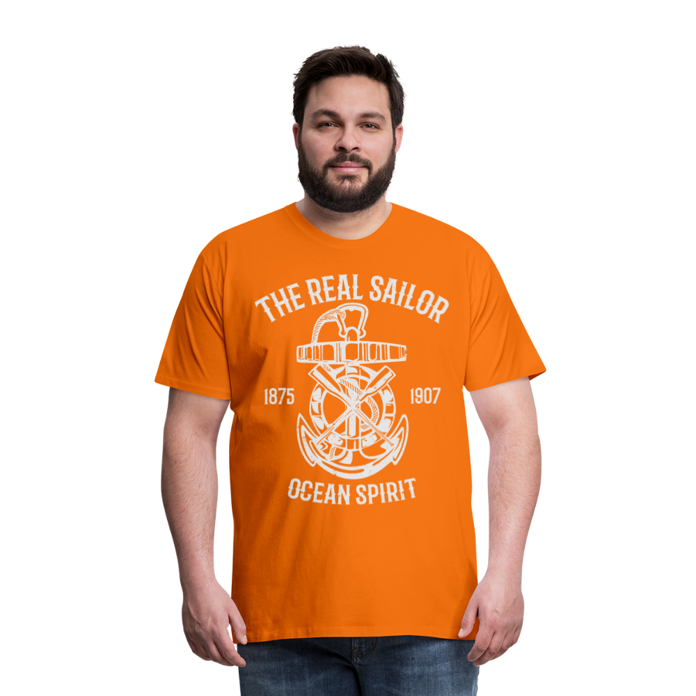 Männer Premium T-Shirt - Maritimes Design The Real Sailor - Orange