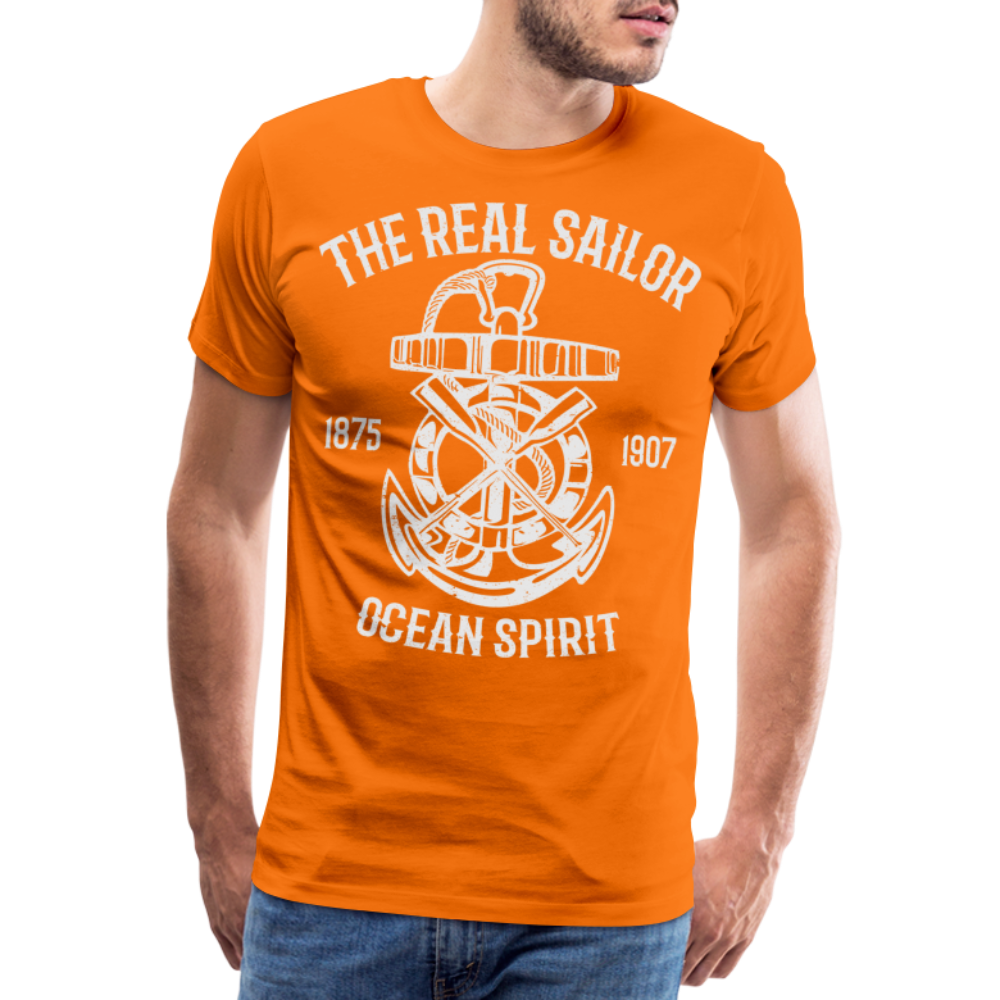 Männer Premium T-Shirt - Maritimes Design The Real Sailor - Orange