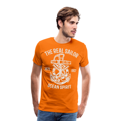 Männer Premium T-Shirt - Maritimes Design The Real Sailor - Orange