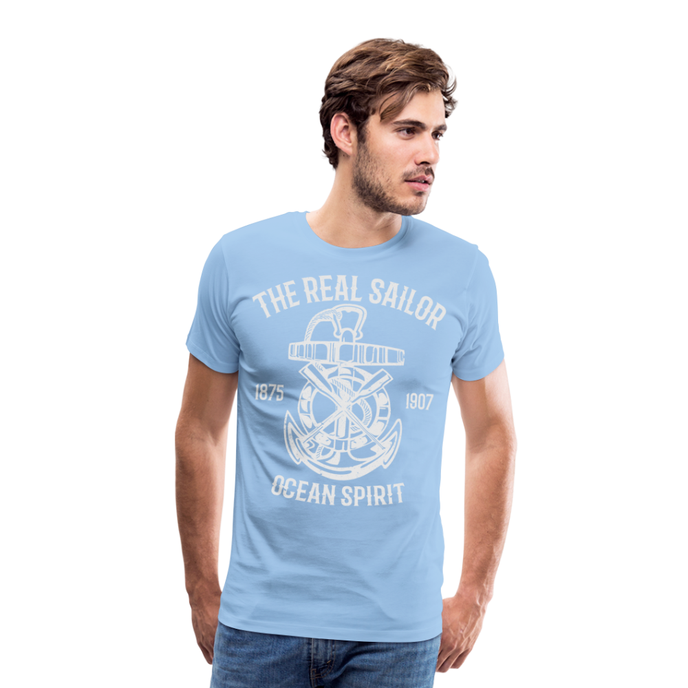 Männer Premium T-Shirt - Maritimes Design The Real Sailor - Sky