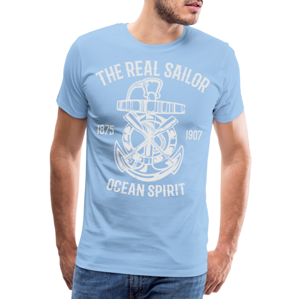 Männer Premium T-Shirt - Maritimes Design The Real Sailor - Sky