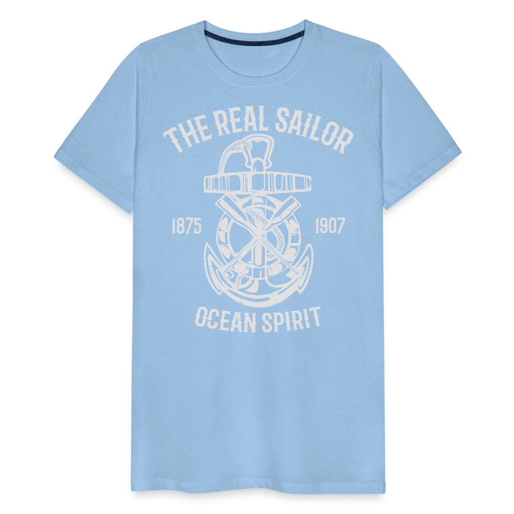 Männer Premium T-Shirt - Maritimes Design The Real Sailor - Sky