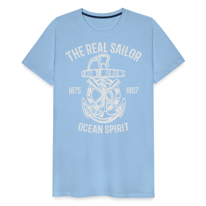 Männer Premium T-Shirt - Maritimes Design The Real Sailor - Sky