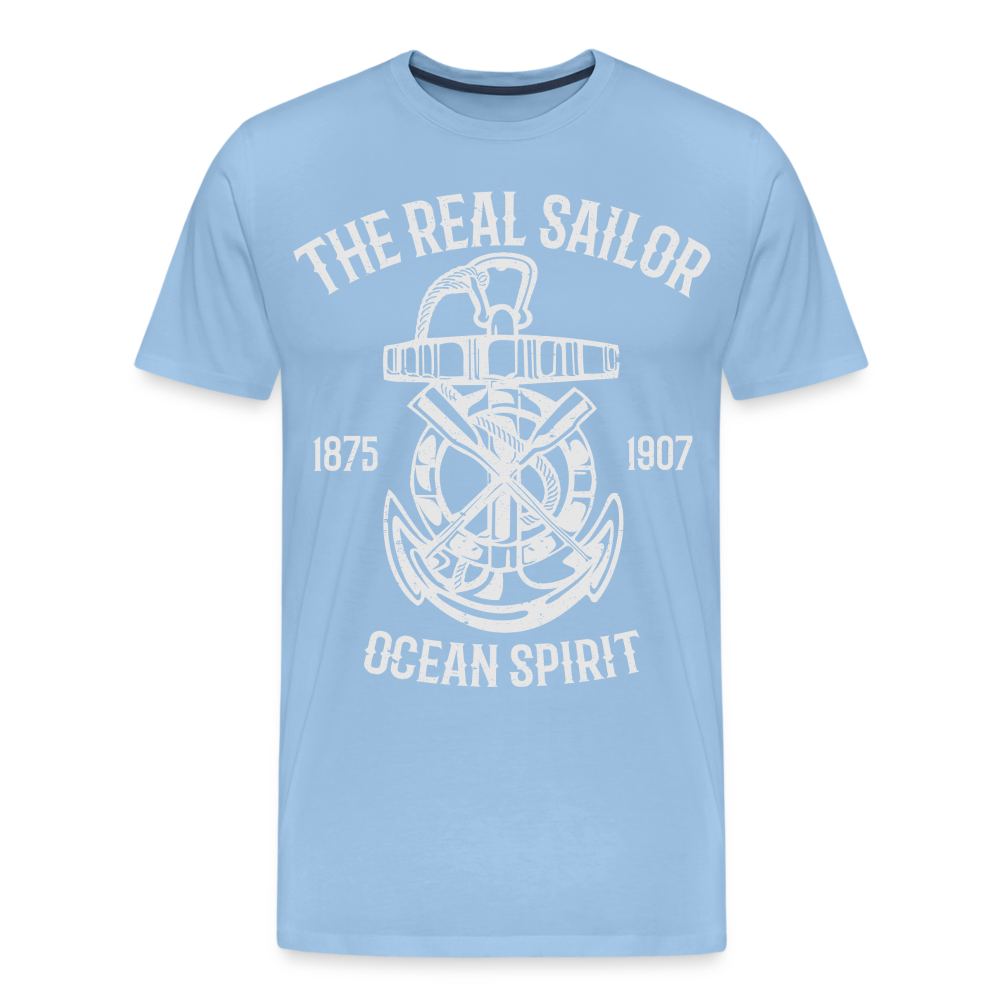 Männer Premium T-Shirt - Maritimes Design The Real Sailor - Sky