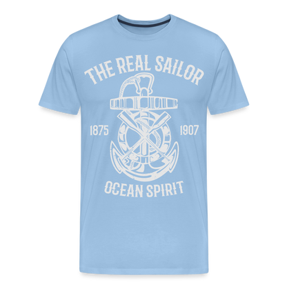 Männer Premium T-Shirt - Maritimes Design The Real Sailor - Sky